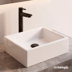 Cuba Pia de Apoio Sobrepor Retangular 42x32 Branca Banheiro Lavabo Beltempo BT-3387