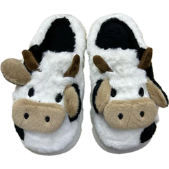 Pantufa Chinelo De Frio Adulto Vaca Vaquinha Peluda