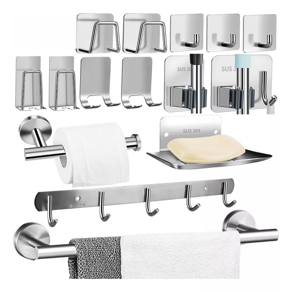 Kit De Acessórios Para Banheiro Lavabo 15 Peças Preto Fosco Yesop