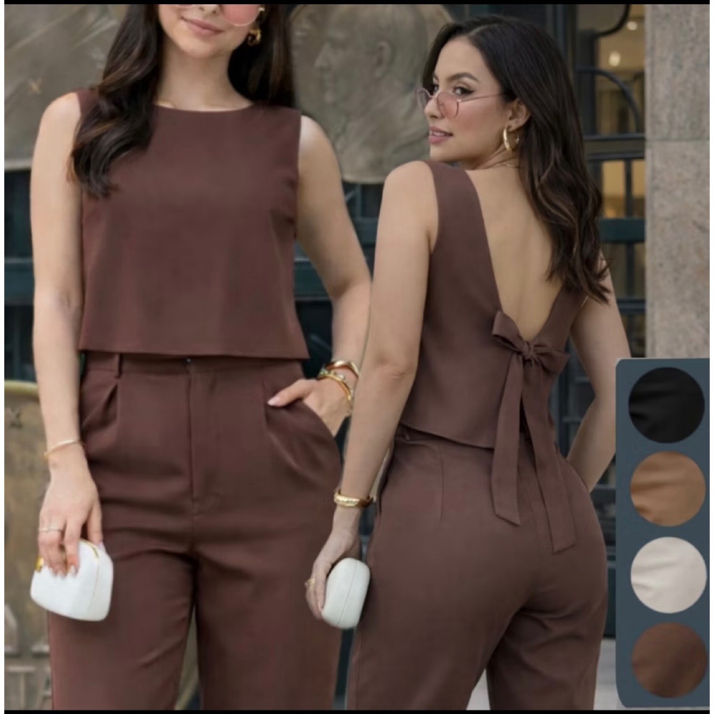 Conjunto Feminino Alfaiataria  Com Bolso. LINHA PREMIUM