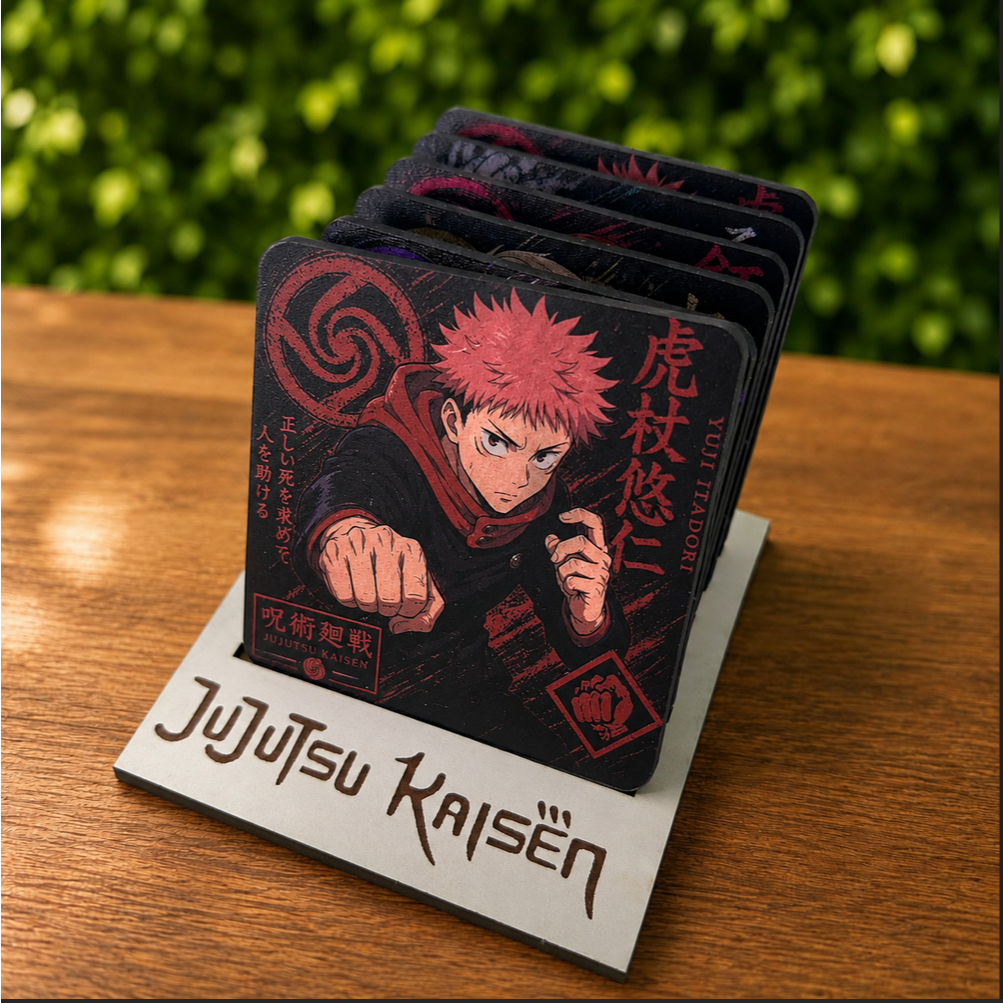 Kit 6 Porta Copos Jujutsu Kaisen Personagens Anime