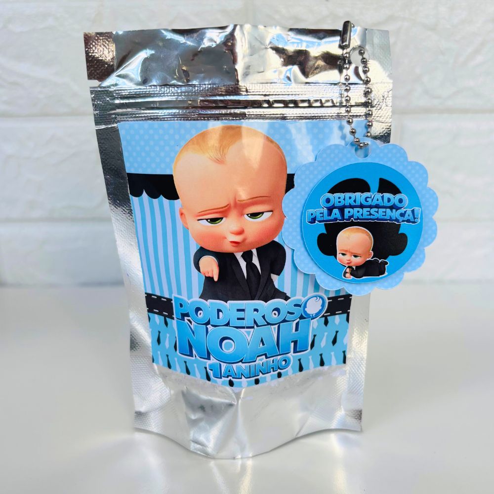 Saquinho Metalizado Ziplock O Poderoso Chefinho / Personalizado /Lembrancinha de Festa /Aniversário