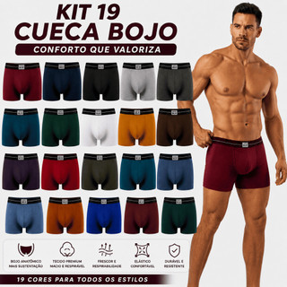 Kit 19 Cuecas Bojo em Poliamida Premium. Tecido leve, macio, respirável, com secagem rápida e alta elasticidade