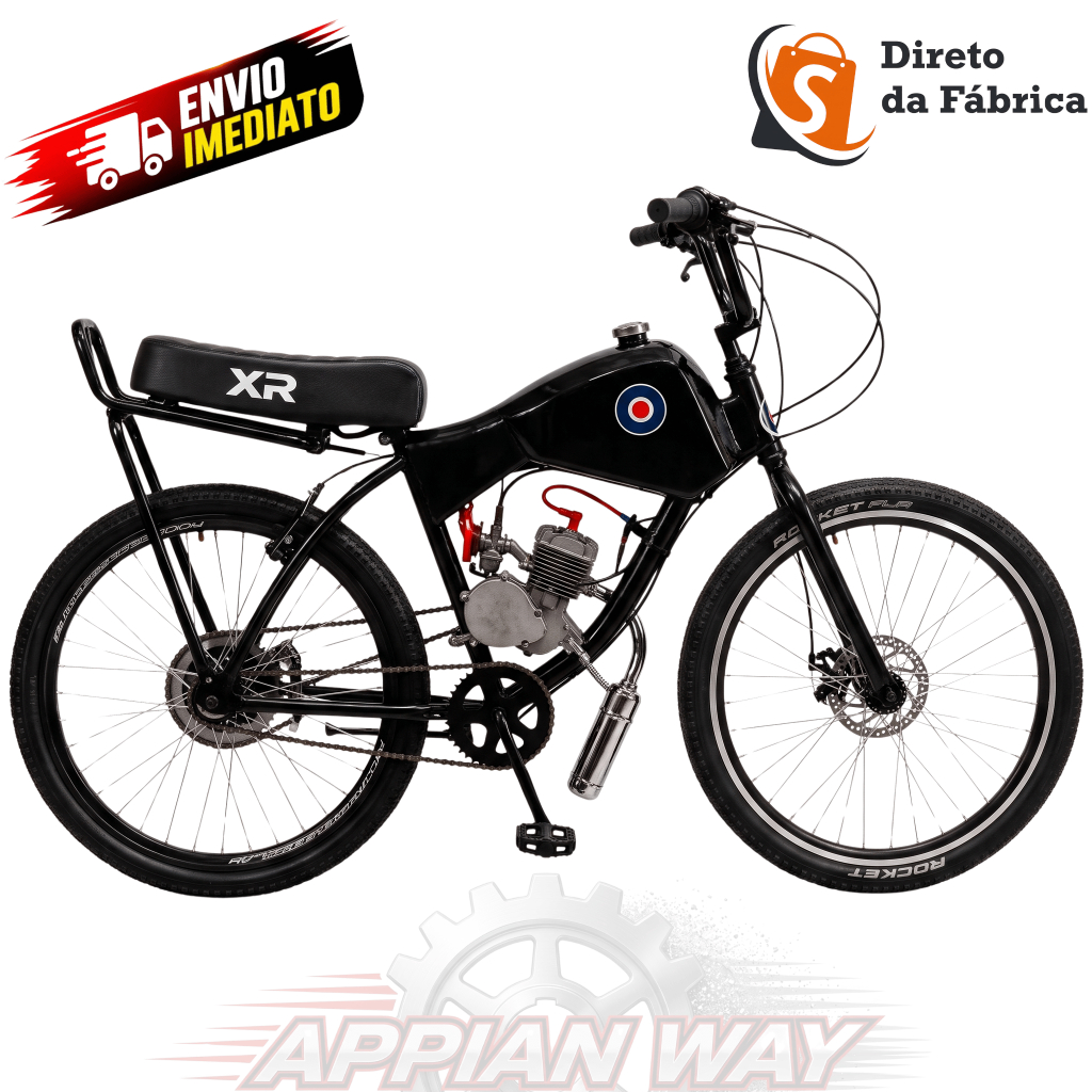 Bike Motorizada 80cc PRETA Spitfire ARO 29 DIANTEIRO (MONTADA e TESTADA) CAIÇARA MOSKITO