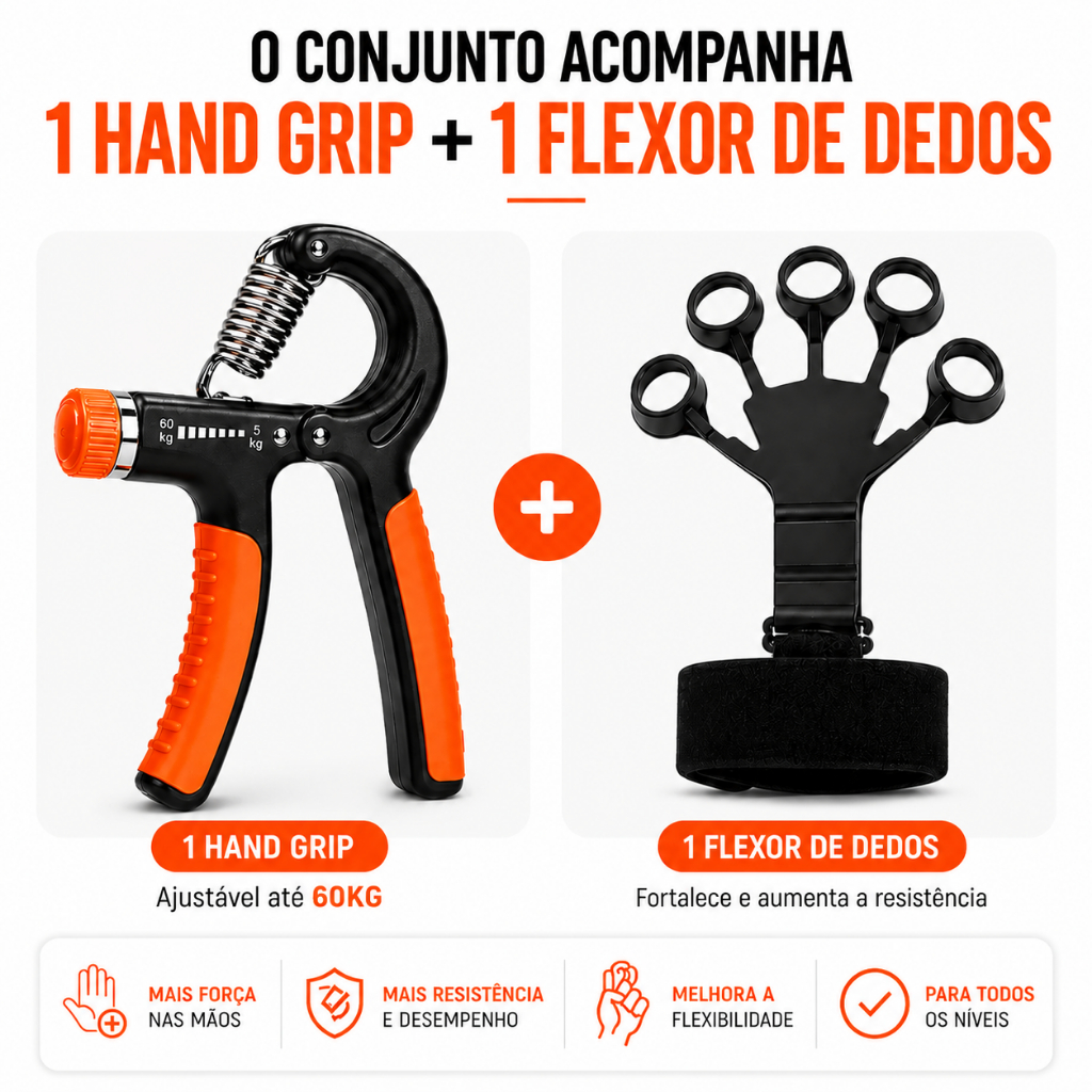 Flexor de Punho e Hand Grip de Dedo Ajustável Fisioterapia Exercício para Mãos Fisioterapia