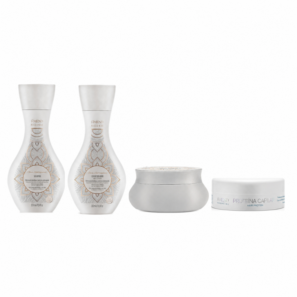 Amend Kit Millernar Óleos Marroquinos Sh. e Cond. 300ml + Máscara 300g + Proteína Capilar 100g
