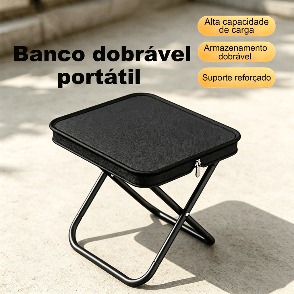 Cadeira dobrável de exterior Banqueta Dobrável de Alumínio para Camping com Bolsa Zíper