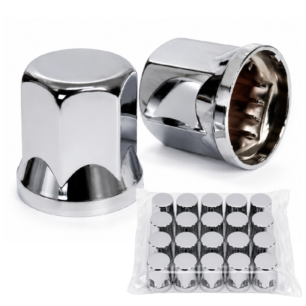 Kit 20 Capa Porca Roda Cromada 30mm Caminhão Sextavada