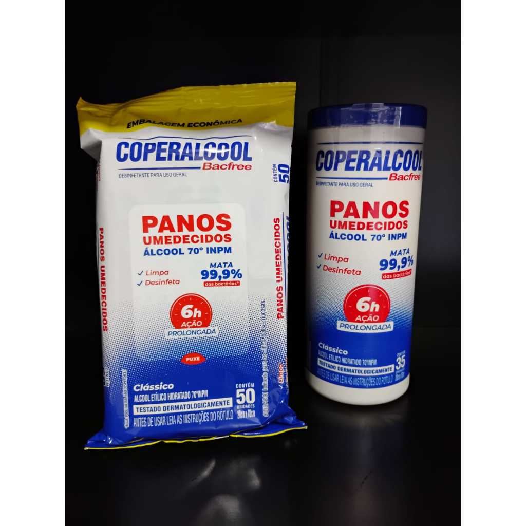 Panos umedecidos Coperalcool Bacfree Opção a escolha