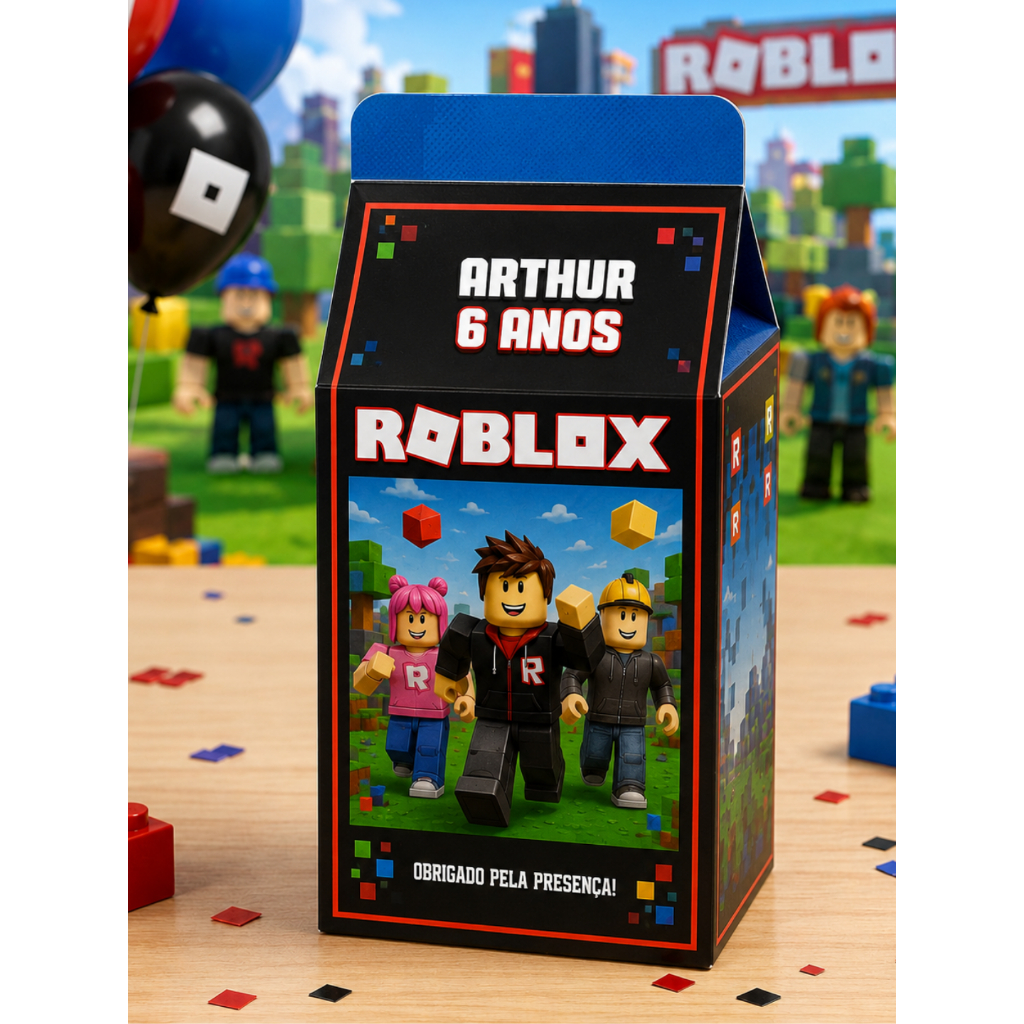 Caixinha Milk Personalizada Roblox Lembrancinha Aniversário Infantil 10/20/40 unidades — imagem 2 de 2