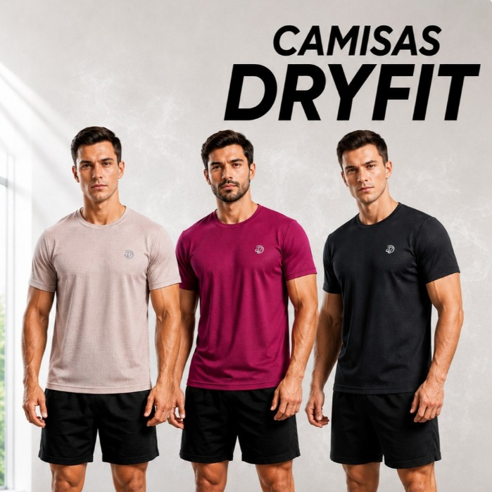 Kit Camiseta Dry Masculina Manga Curta Fitness Academia Corrida Crossfit Poliéster Premium UV