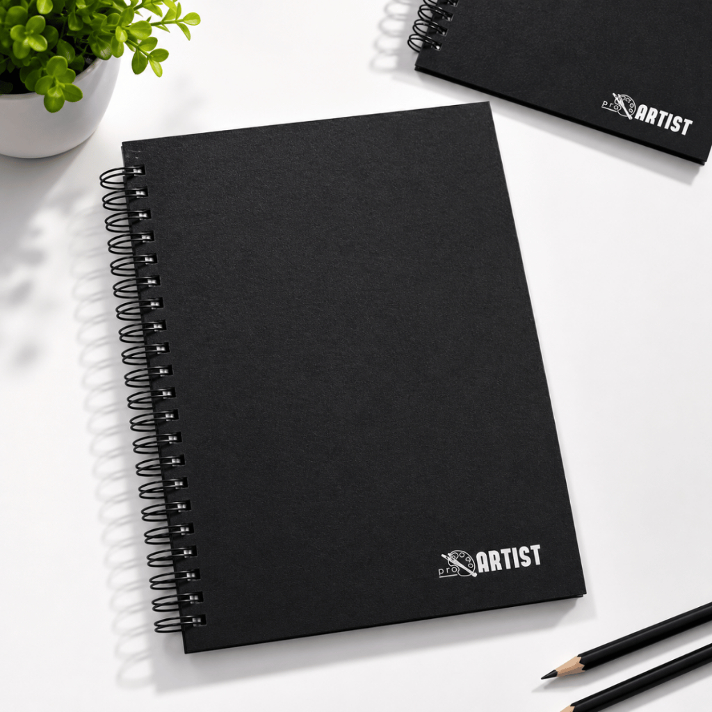 Caderno Sketchbook Universitário Capa Dura Preto Sem Pauta  1 matéria 80 folhas gramatura 90 g/m²