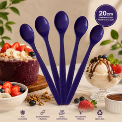COLHER SUPER LONGA GIGANTE 20 CM ACAI E SORVETE PREMIUM REFORÇADA ( 500 UNIDADES )