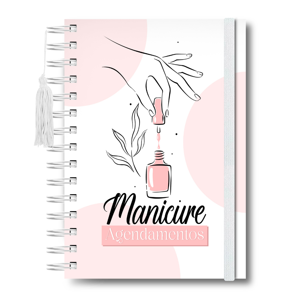 Livro Agendamento Salão de Beleza Manicure Pedicure Caderno Agenda Nail Designer 360 Dias