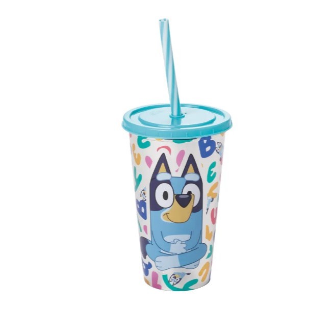 Copo Refri com Canudo Bluey 500 ml Plasútil — imagem 2 de 2