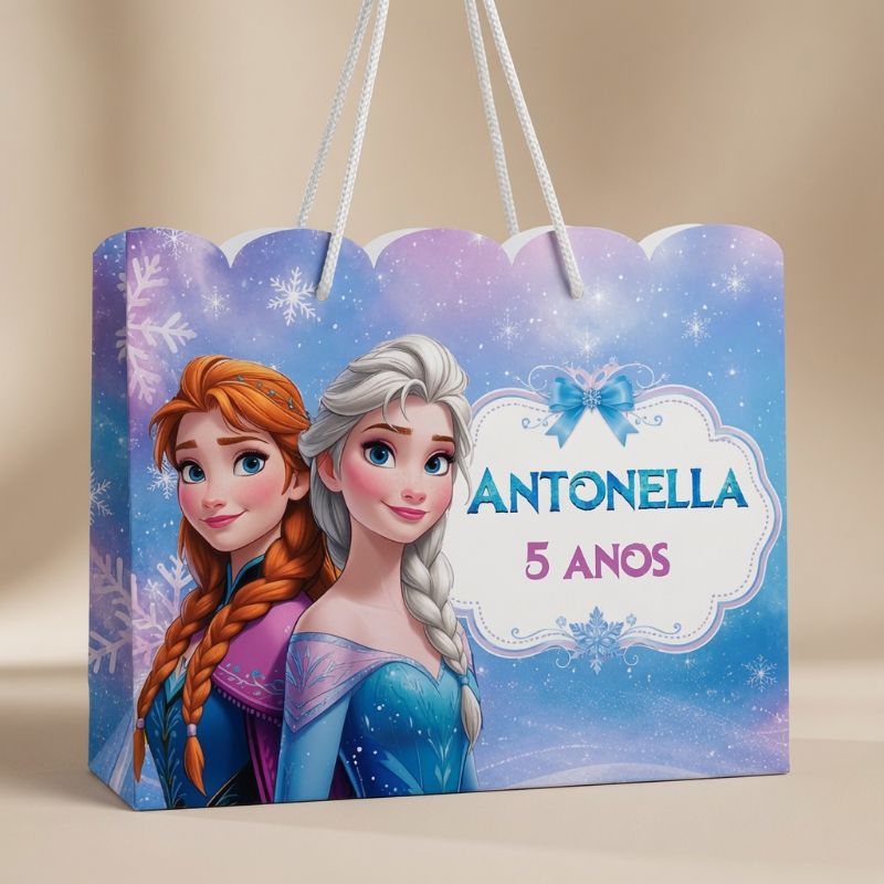 Sacolinha personalizada da Frozen - lembrancinha personalizada de aniversário pegue e monte