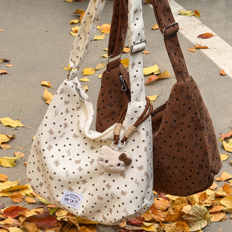 Bolsa Feminina Ombro Transversal Floral Grande Capacidade Moda Casual Coreana