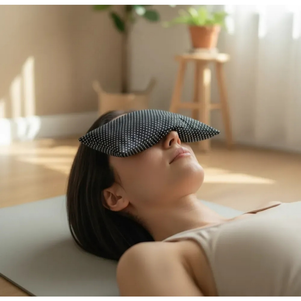Imagem Almofada de Olhos com Sementes e Ervas para Yoga Relaxamento Massagem Meditação