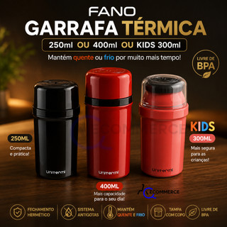 ⭐ Garrafa Térmica Unitermi Café ☕ Chá 🫖 Leite 🥛 Água Kids 👶 Antigotas P/ Viagem Quen…