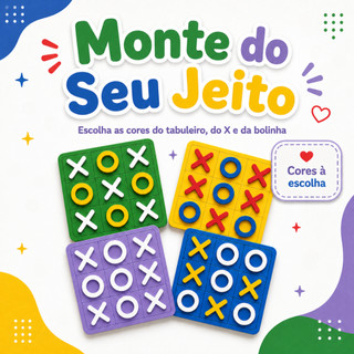 Kit 30 Jogos da Velha MDF 10 x 10 Monte do Seu Jeito Cores Personalizadas Lembrancinha