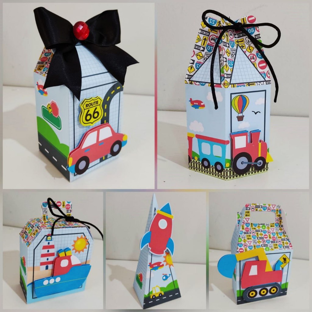 Pegue e Monte Kit Festa Personalizada Carrinhos / Caixinhas para Festa de Aniversário Lembrançinhas