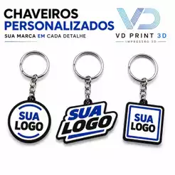 Chaveiro Personalizado com Logo da Empresa | Impressão 3D | Brinde Corporativo | Logomarca Personalizada