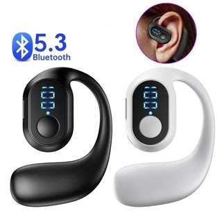 Fone de Ouvido Bluetooth 5.3 Sem Fio com Display Digital LED Gancho Auricular e Longa Dur…