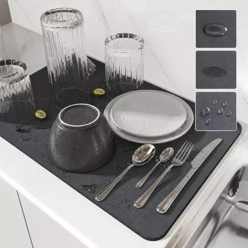 Tapete de Secagem para Louças Cozinha Alta Absorção Antiderrapante