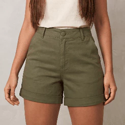 Short Jeans Feminino Cintura Alta com Barra Dobrada Verão