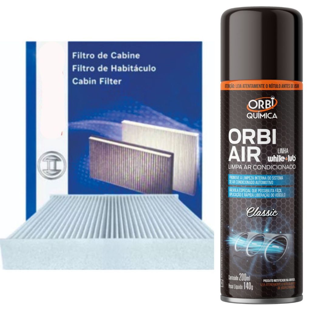 Kit Filtro Ar Condicionado Cabine E Higienizador Bosch VW UP Cross TSI Take Black Extreme Original