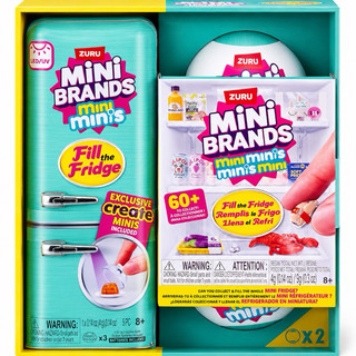 Mini Geladeira Brinquedo +2 Bolas Mini Minis Surpresa Azul-turquesa