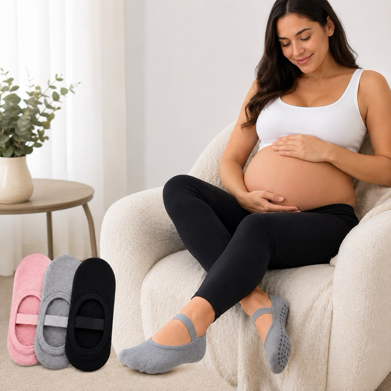 Imagem Meia Pilates Antiderrapante Feminina Yoga Academia Fisioterapia Gravidez Kit 1 3 6 Pares Confortável Gestante 35 ao 41