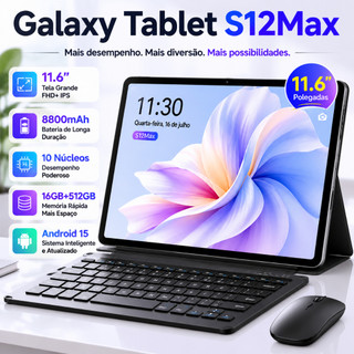 【Free Keyboard and mouse】Tablet PC Galaxy Tab S12Max 11.6" HD 48MP + 24MP ROM 16GB + 512GB Android 15 8800mAh