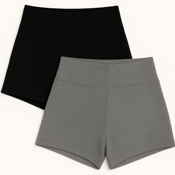 Short Feminino Fitness Cintura Alta Suplex Liso Zero Transparente Secagem Rápida Academia
