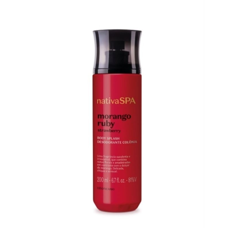 Body Splash Nativa SPA Morango Ruby Oboticário 200 ml