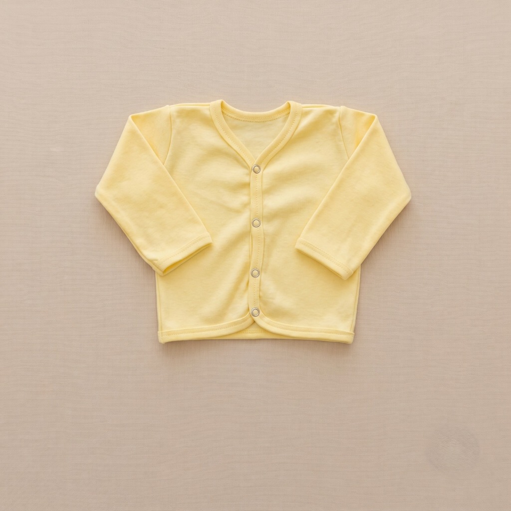 Casaquinho Bebê Unissex Amarelo Em Algodão Macio Conforto Diário Infantil Tamanhos P Ao GG