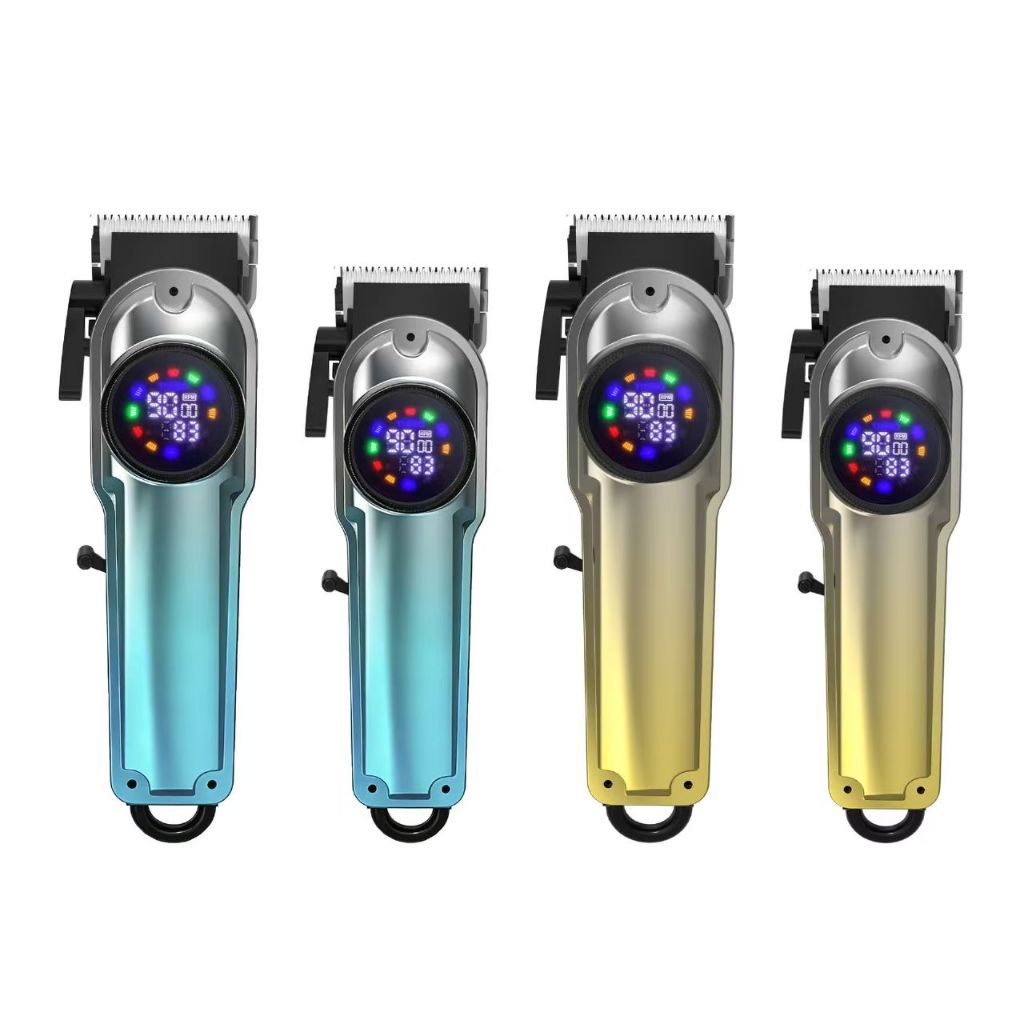 Maquina de Cortar Cabelo Profissional Recarregavel Display Digital Sem Fio Portátil