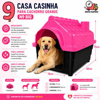 Casinha de Cachorro Grande Porte N8 ou N9 Casa Pet Big Casa Pra Cachorro