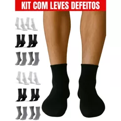 Kit Pares Meias Pequenos Defeitos Cano Médio Tamanho 37 ao 42 24 Pares ou 12 ou 6 Pares Meias Grossa