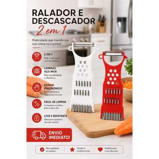 Descascador de  legumes com  lâmina afiada  em aço  inox prático resistente e ideal para uso diário.