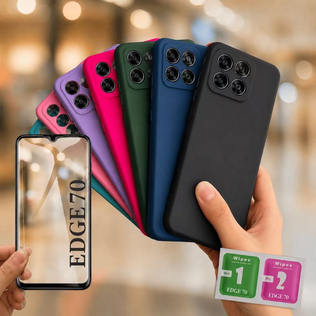 Motorola Moto Edge 70 Capa Silicone Aveludada Premium Anti Impacto Proteção De C