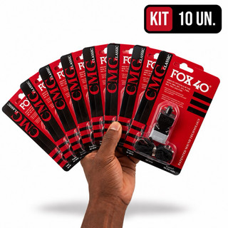 Apito  Profissional Fox 40 Classic com cordão Árbitro de Futebol 10 unidades