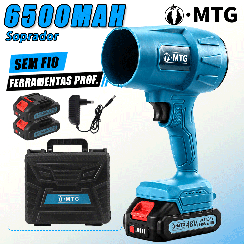 Soprador de Folhas Turbo 2 baterias 48V Portátil Bateria Recarregável Alta Potên