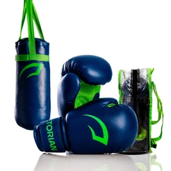 Saco De Pancada Infantil + Luva Boxe 06Oz 50x30Cm Muay Thai Kit Pequeno Pretorian Alta tecnologia