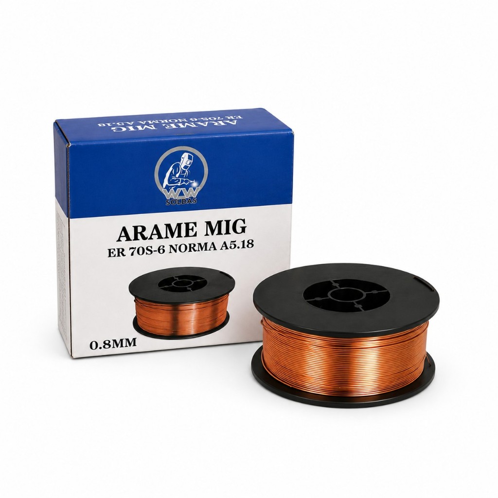 Arame Solda Mig Revestido Para Uso Com Gás 0,8mm 1kg WWSoldas