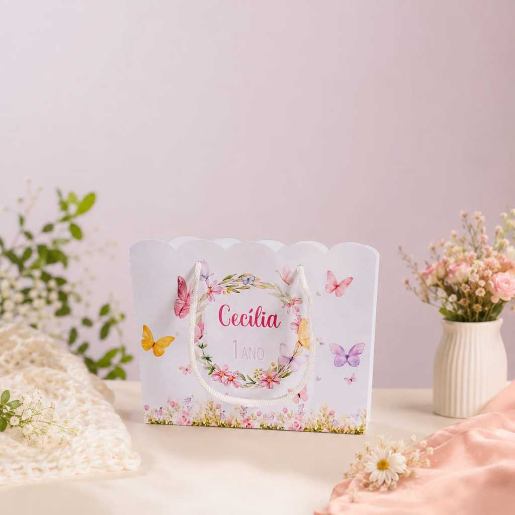 Sacolinha G Jardim Encantado/ Jardim das Borboletas/ Personalizados /Lembrancinha de Festa Infantil /Aniversário