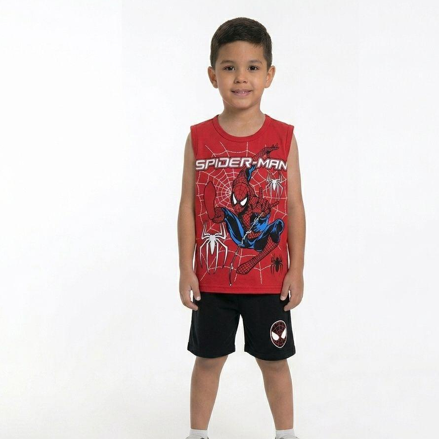 Conjunto Infantil menino Homem Aranha Kit 2 peças 100%algodaão