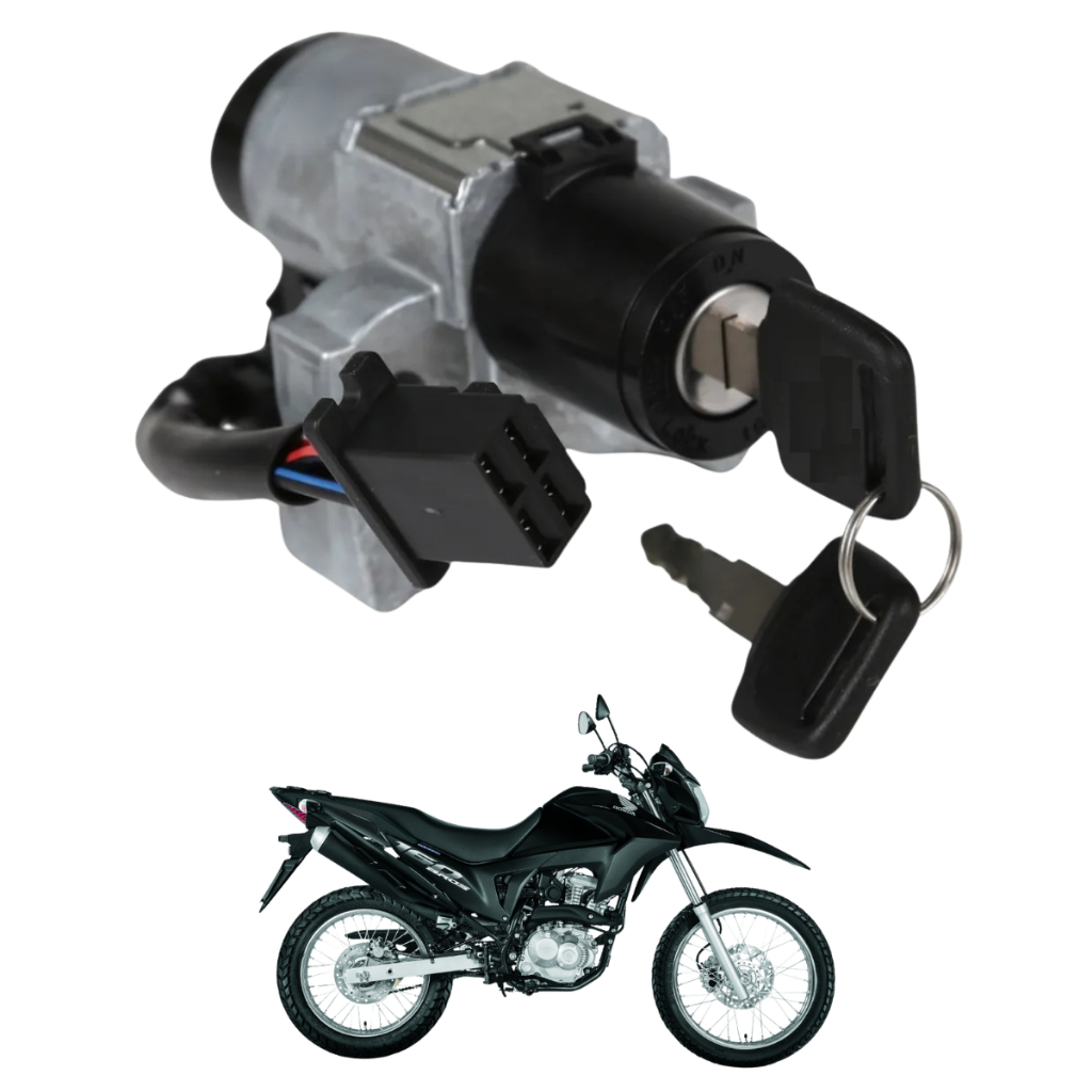 Chave De Ignicao Contato Original Moto Honda Nxr 160 Bros Esd Esdd Flexone 2015 A 2017 Spec Miolo 4 Fios Com 2 Chaves