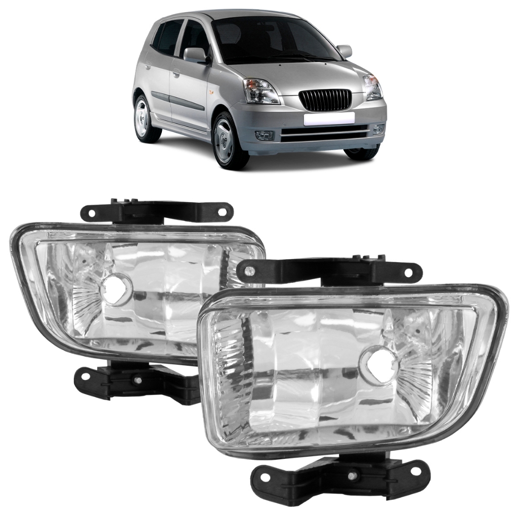 Par Farol Milha Auxiliar Picanto 2005 2006 2007 2008 Neblina Lente Lisa Acrilico
