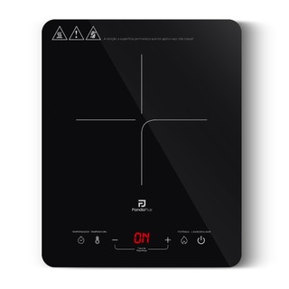 Cooktop Indução 1 Boca Bivolt Portátil Panda Plus Touch 8 Níveis Temperatura Trava de Segurança Timer Vitrocerâmico
